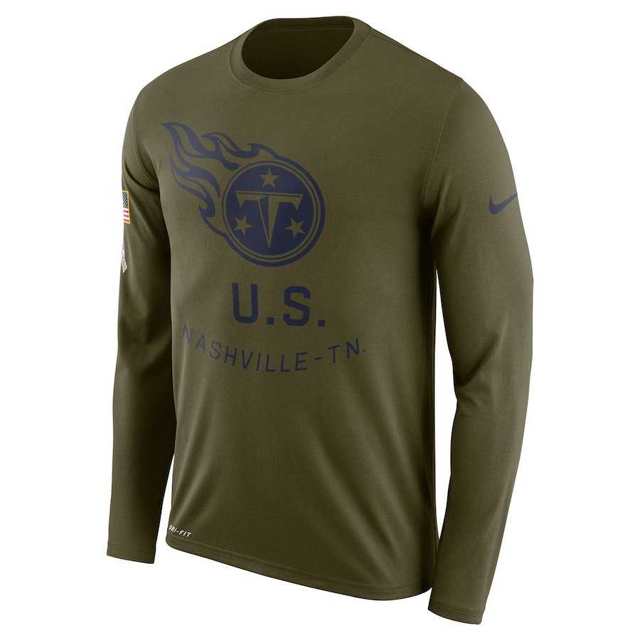 Men's Tennessee Titans Nike Salute to Service Sideline Legend Performance Long Sleeve T-Shirt Olive,We sell and wholesale Men's Tennessee Titans Nike Salute to Service Sideline Legend Performance Long Sleeve T-Shirt Olive on line form chian!